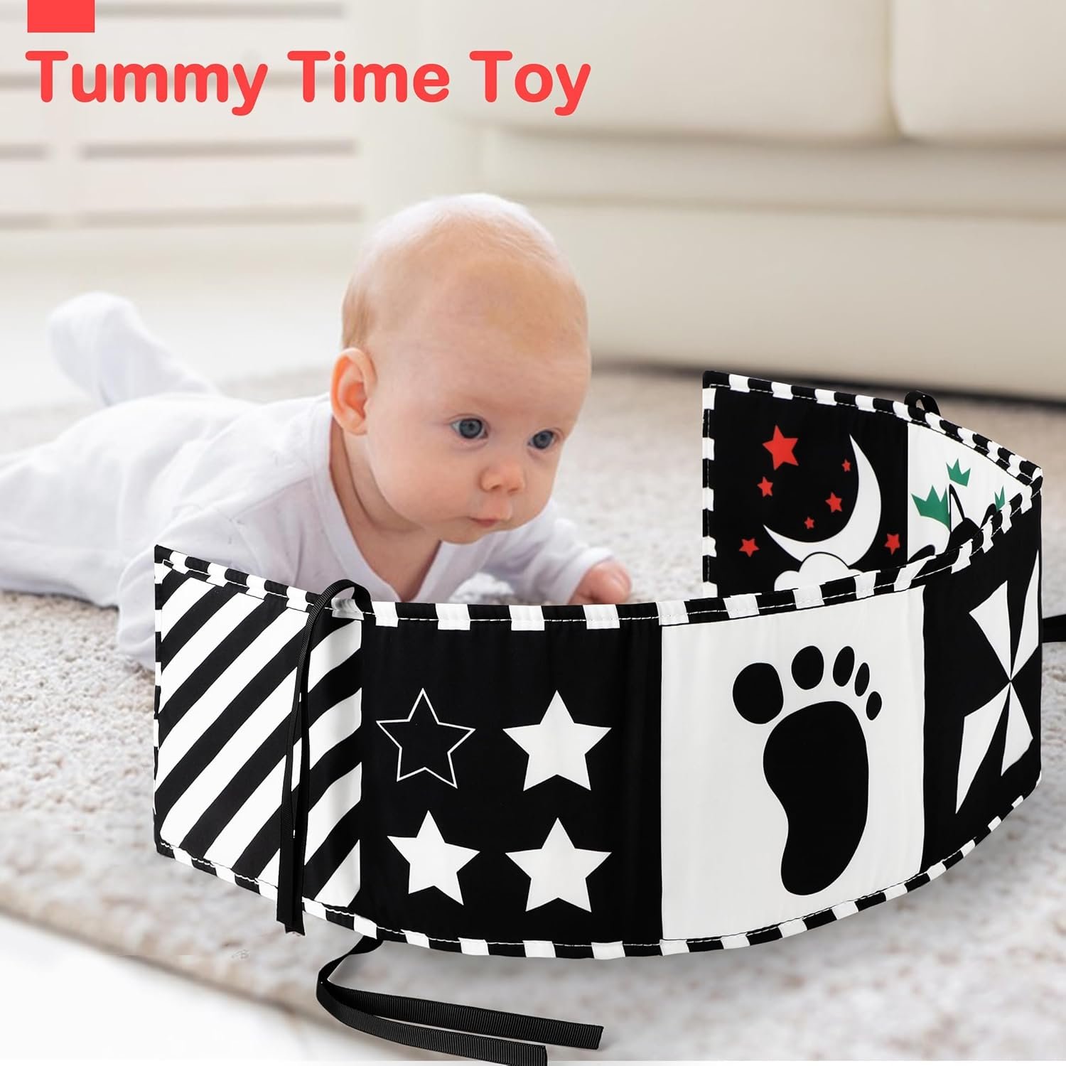 URMYWO Black and White Baby Toys: High Contrast Sensory Toys for Newborns 0-12 Months | Tummy Time & Visual Stimulation