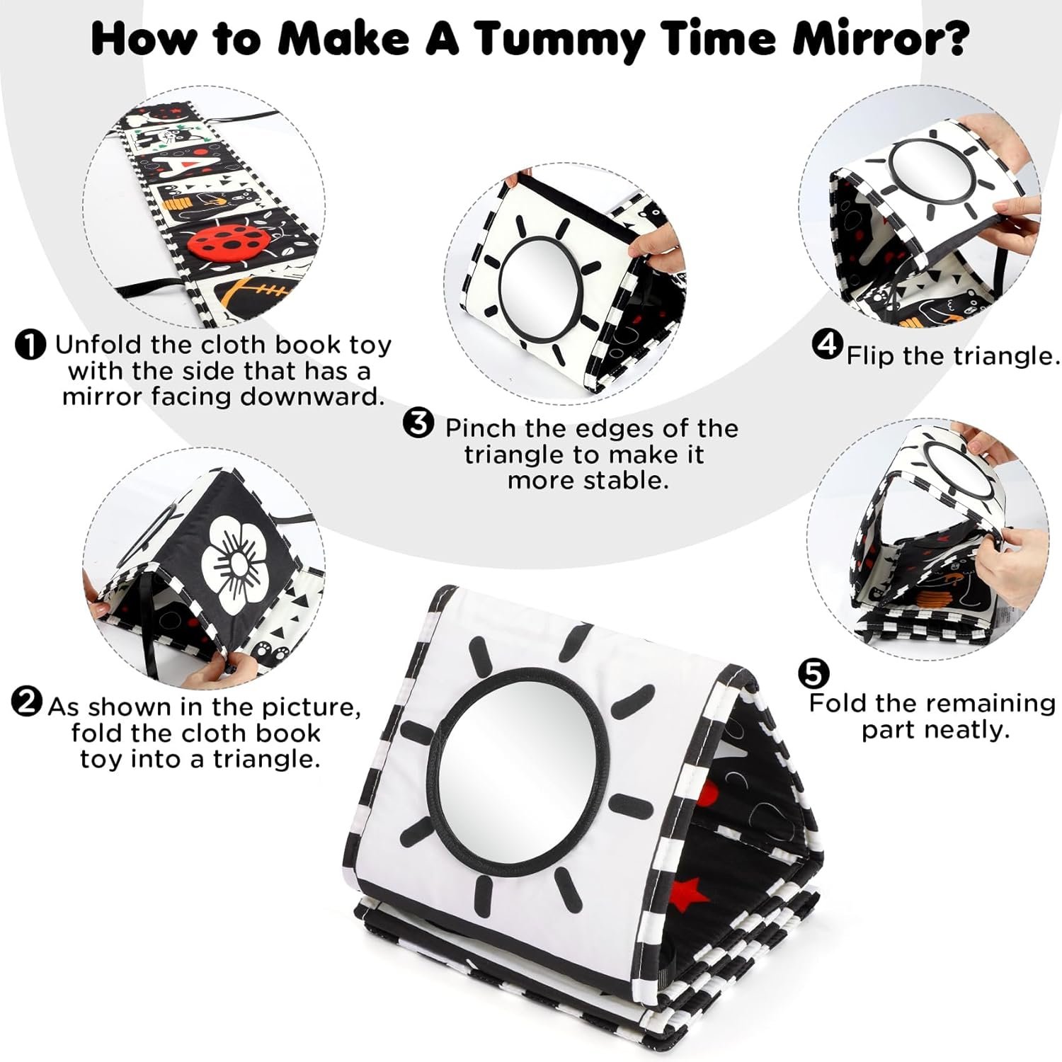 Best URMYWO Black and White Baby Toys – High Contrast Soft Baby Book for Newborns - Image 4