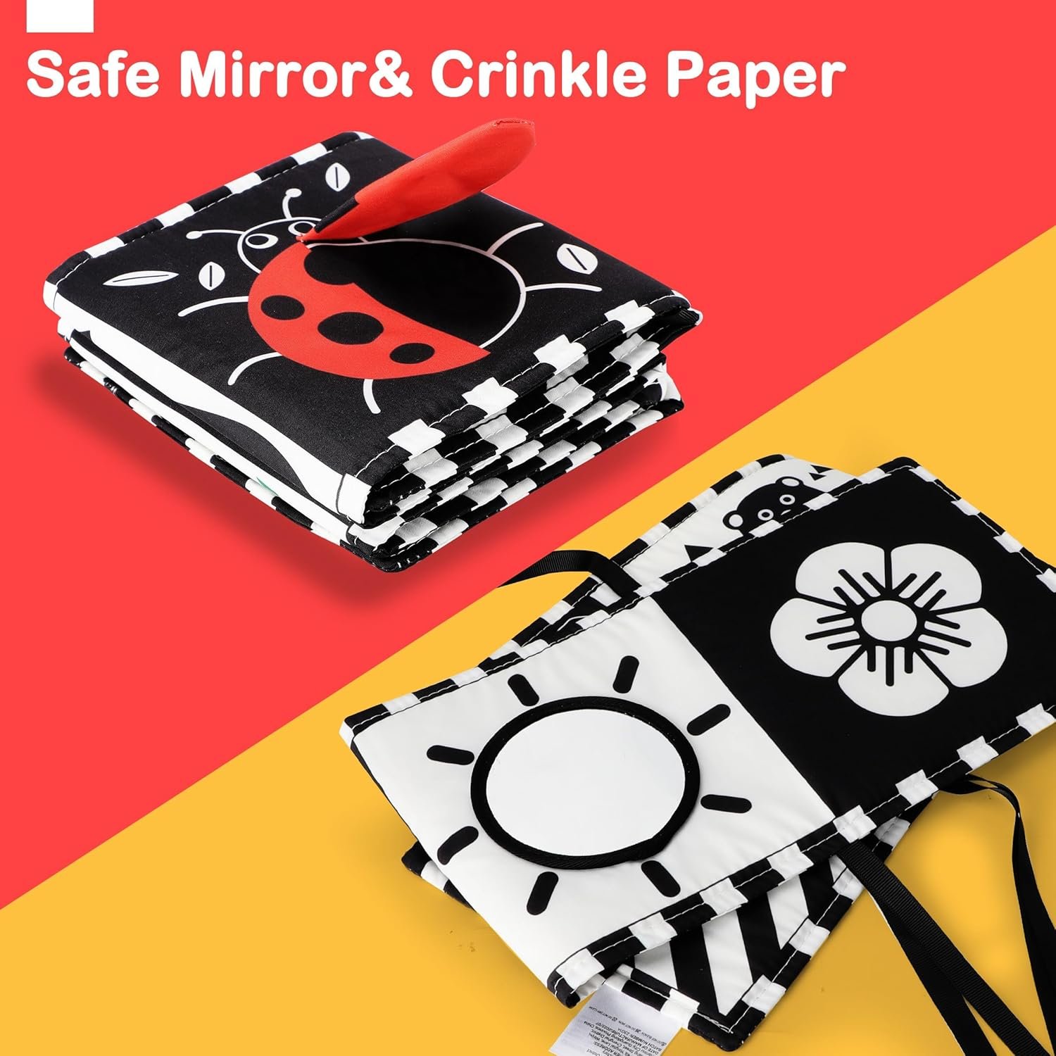 Best URMYWO Black and White Baby Toys – High Contrast Soft Baby Book for Newborns - Image 3