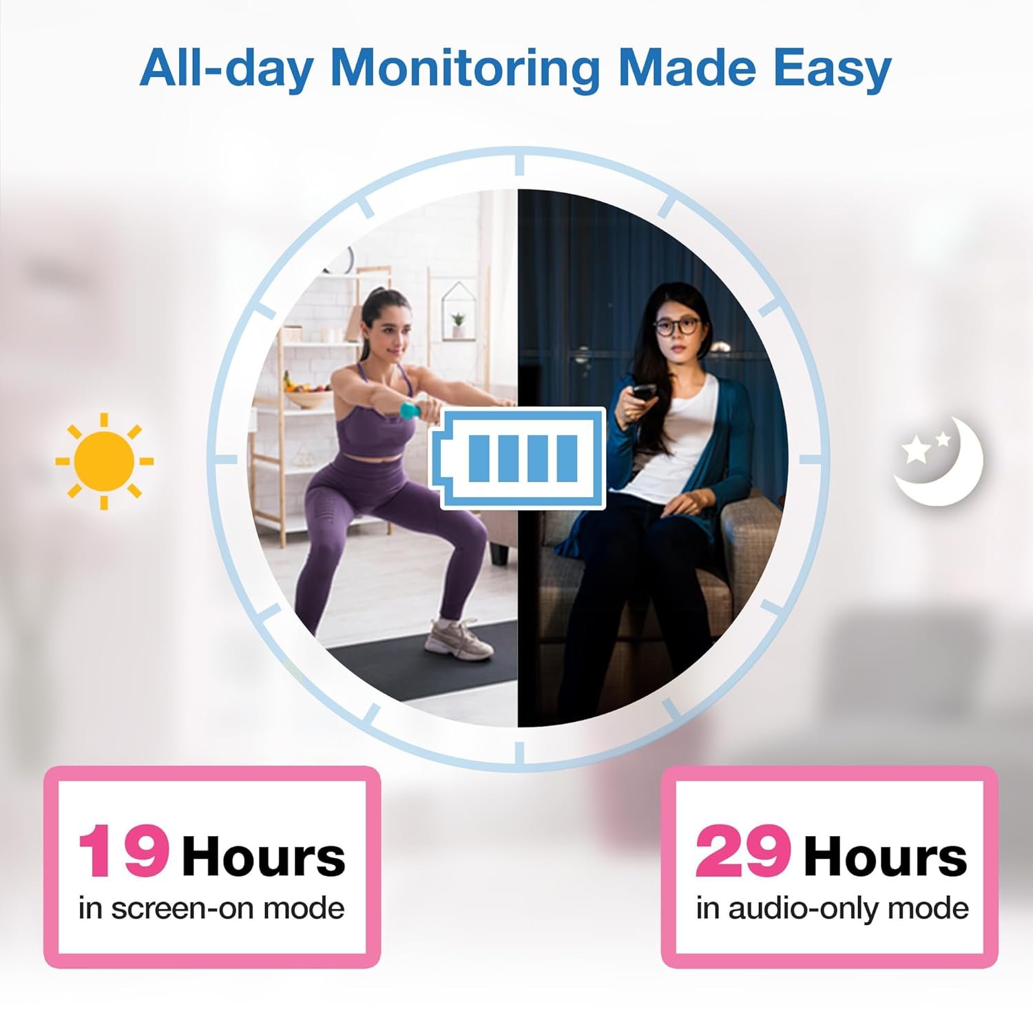 Best VTech VM819 Baby Monitor with Camera and Audio, 2.8” Screen Portable Baby Camera, Night Vision, 2-Way Audio, Temperature Sensor and Lullabies, Secure Transmission No WiFi, Ideal for Baby/Elderly/Pet - Image 6
