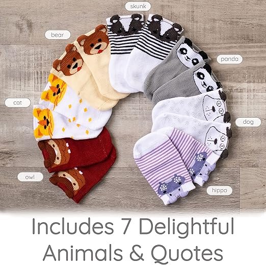 Best ZIRI & ZANE Baby Sock Gift Set - 7 Unique Pairs, Cute & Funny Unisex Newborn Gifts for Baby Showers & Registries - Image 5