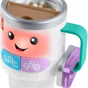 Fisher-Price Laugh & Learn Wake Up & Learn Coffee Mug – Interactive Learning Toy with Lights & Music for Babies & Toddlers.