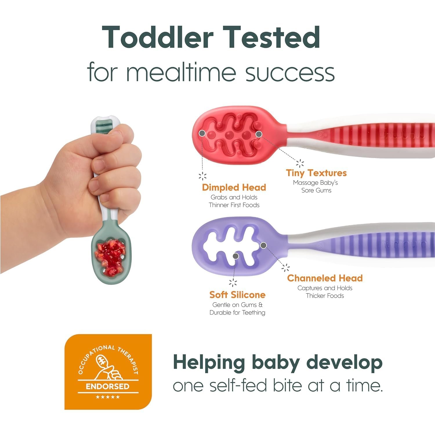 Buy NumNum Baby Spoons Set – Safe, Easy, Fun 6+ Month Self‑Feeding Set - Image 6