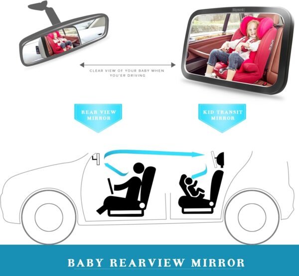 Shynerk Baby Car Mirror – Safe, Clear Rear-Facing View with 360° Rotation - Image 4