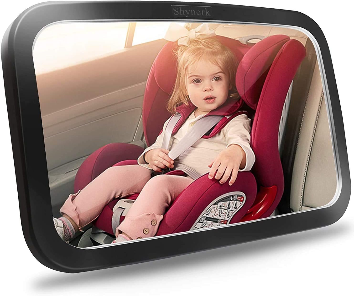 Shynerk Baby Car Mirror – Safe, Shatterproof Rear-Facing Infant Mirror with 360° Adjustability.