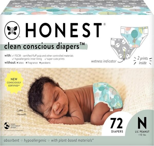 Honest Company Clean Conscious Diapers | Eco-Friendly, Plant-Based, Hypoallergenic Baby Diapers.