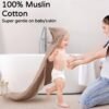 Yoofoss Hooded Baby Towels - 100% Muslin Cotton, Soft & Absorbent, 32x32 Inch (2 Pack)
